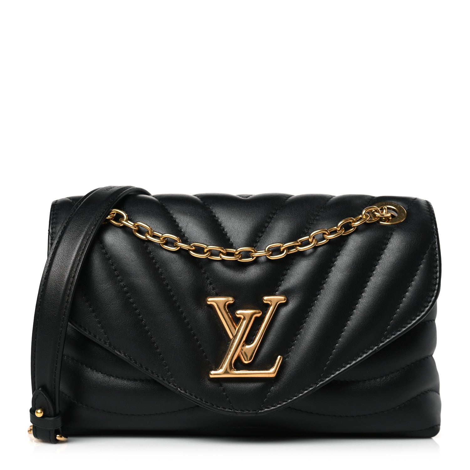 Louis Vuitton Calfskin LV New Wave Chain Bag Black 1 of 8