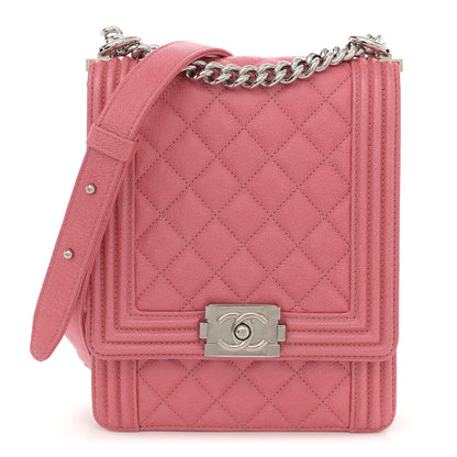 Chanel Caviar Quilted North South Boy Flap Pink 1 of 12