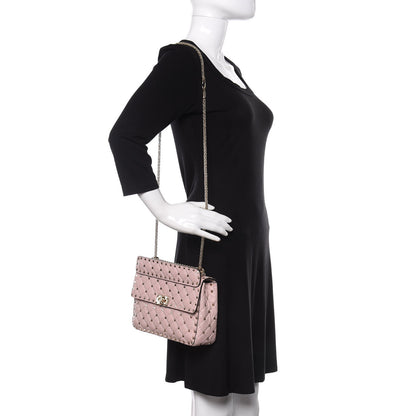 Valentino Garavani Craquele Nappa Medium Rockstud Spike Shoulder Bag Water Rose 2 of 10