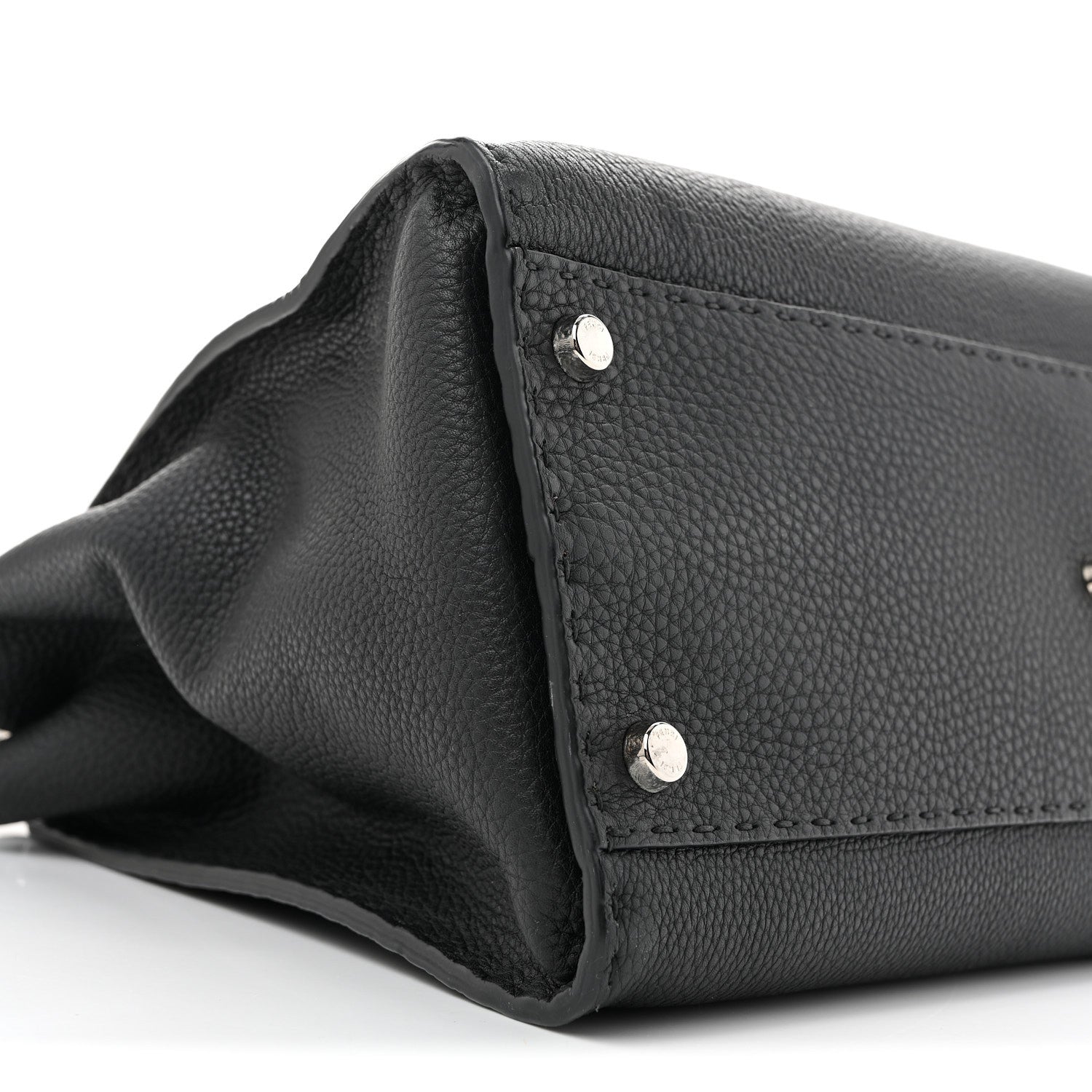 Fendi Cuoio Romano Selleria Bi-Color Large Peekaboo Iconic Satchel Black Mou 8 of 12
