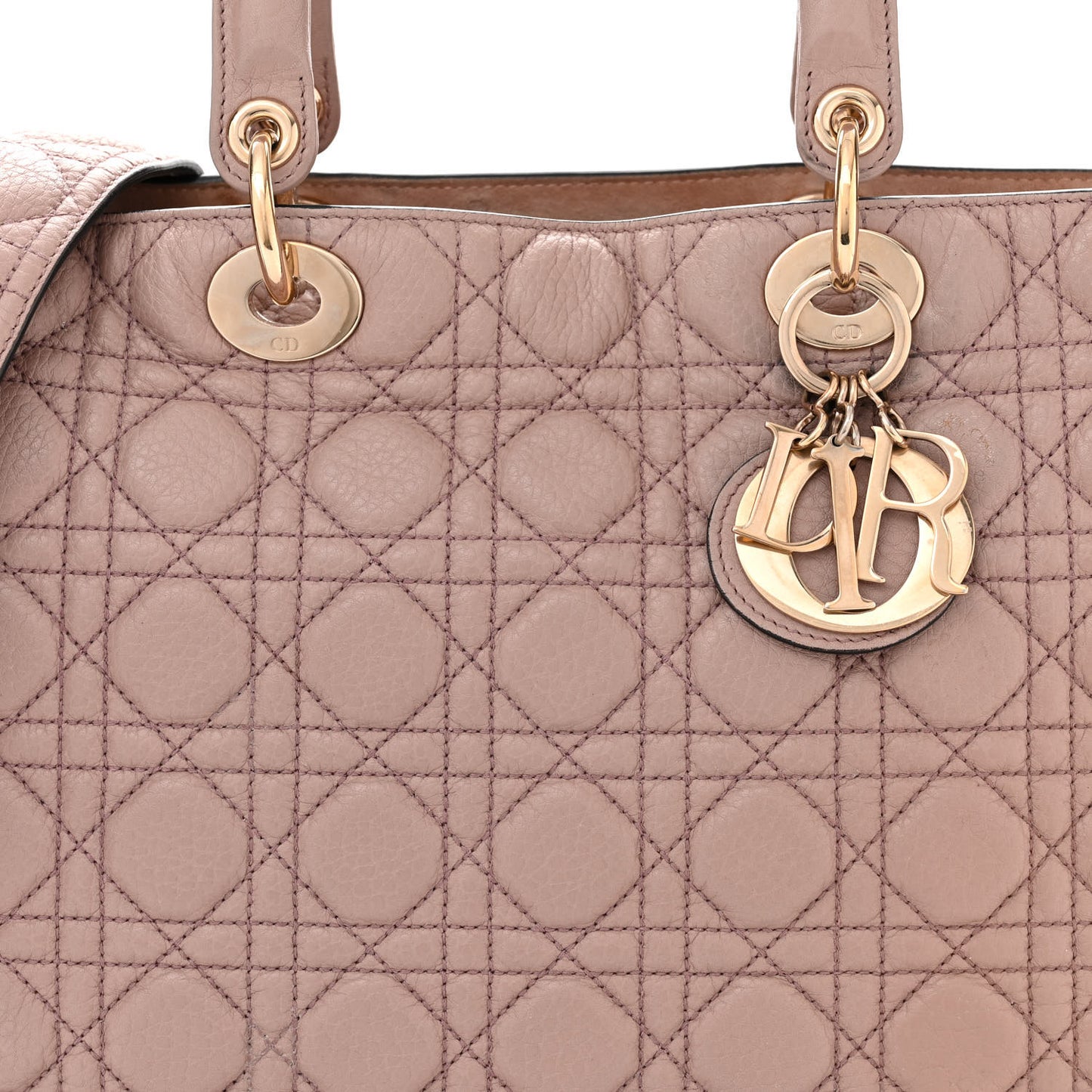 Grained Calfskin Cannage Large Lady Dior Light Pink