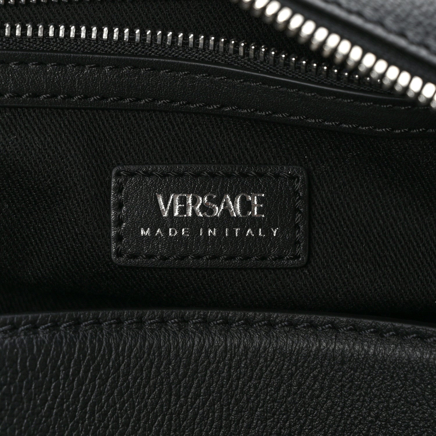 Versace Calfskin Medium Repeat Zip Hobo Black 6 of 9
