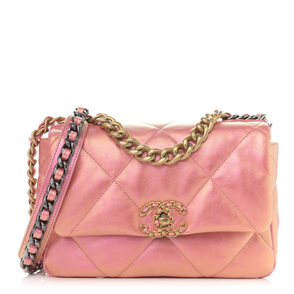 Chanel Iridescent Calfskin Quilted Medium Chanel 19 Flap Pink 1 of 11