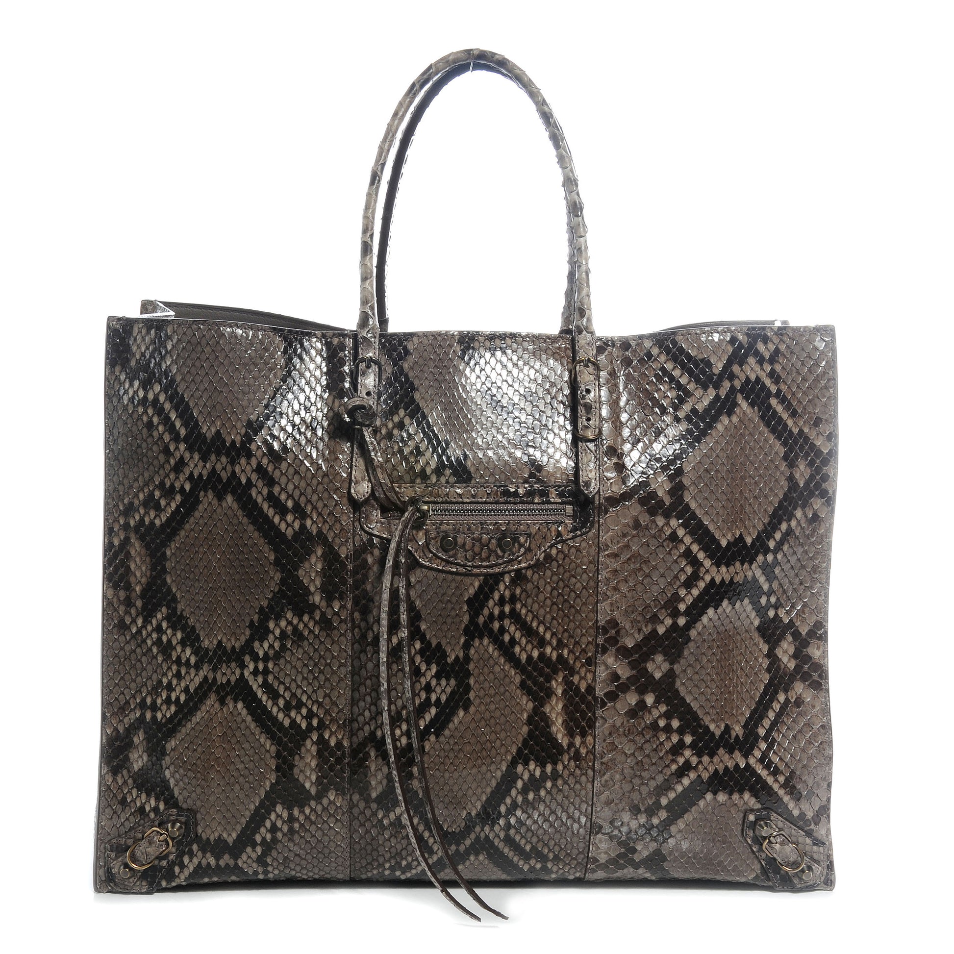 Balenciaga Python Papier A4 Tote Ciment 1 of 7