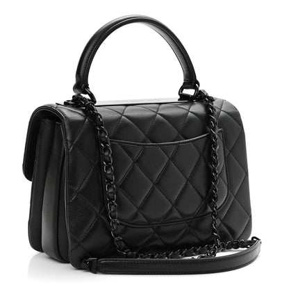 Chanel Lambskin Quilted Small Trendy CC Dual Handle Flap Bag So Black 3 of 10