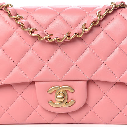 Chanel Lambskin Quilted Mini Rectangular Flap Pink 8 of 17