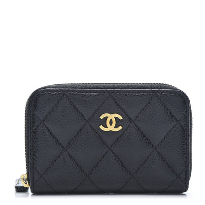 Chanel Caviar Quilted Zip Coin Purse Black 1 of 10