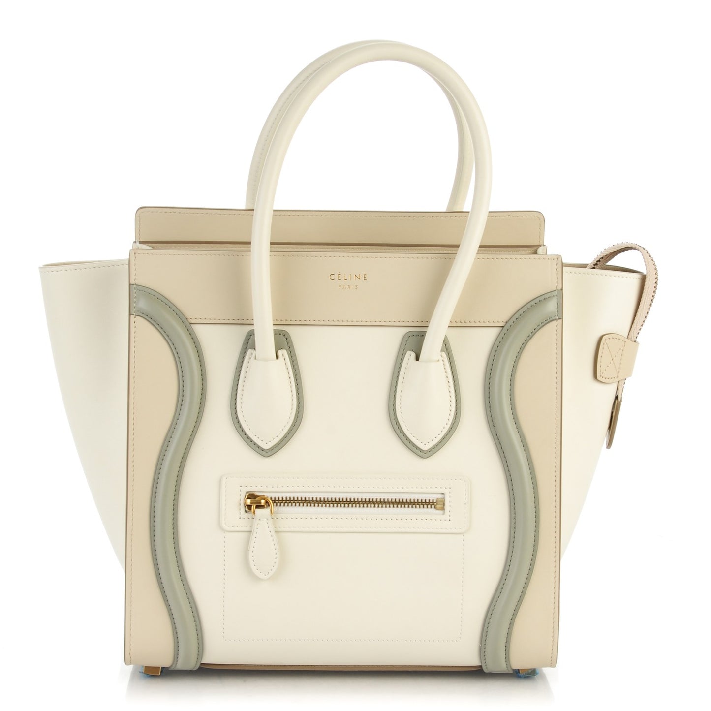 Shiny Smooth Calfskin Micro Tri-Color Luggage Natural