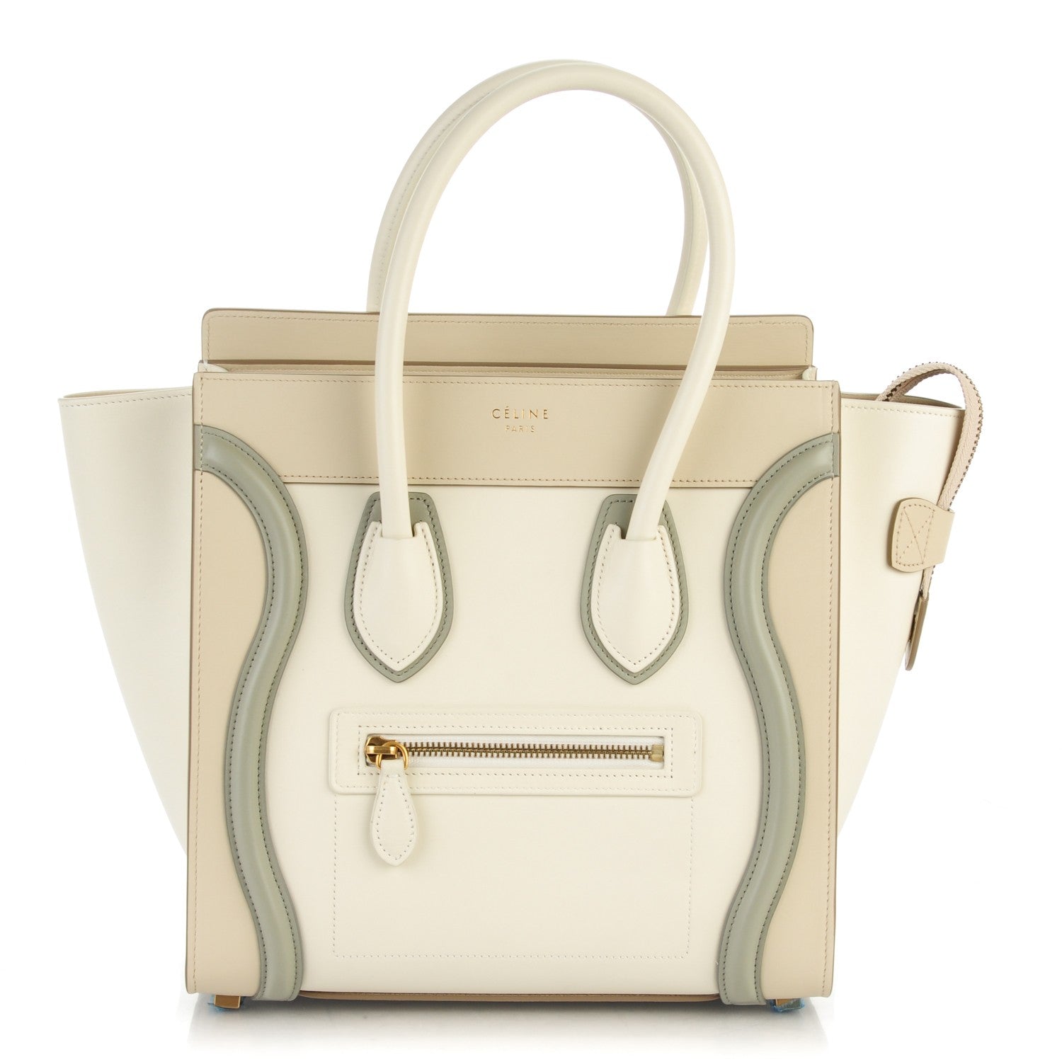 Celine Shiny Smooth Calfskin Micro Tri-Color Luggage Natural 1 of 8