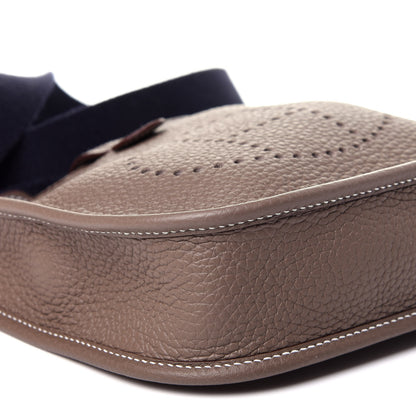 Hermes Taurillon Clemence Amazone Evelyne TPM Etoupe Bleu Indigo 8 of 11