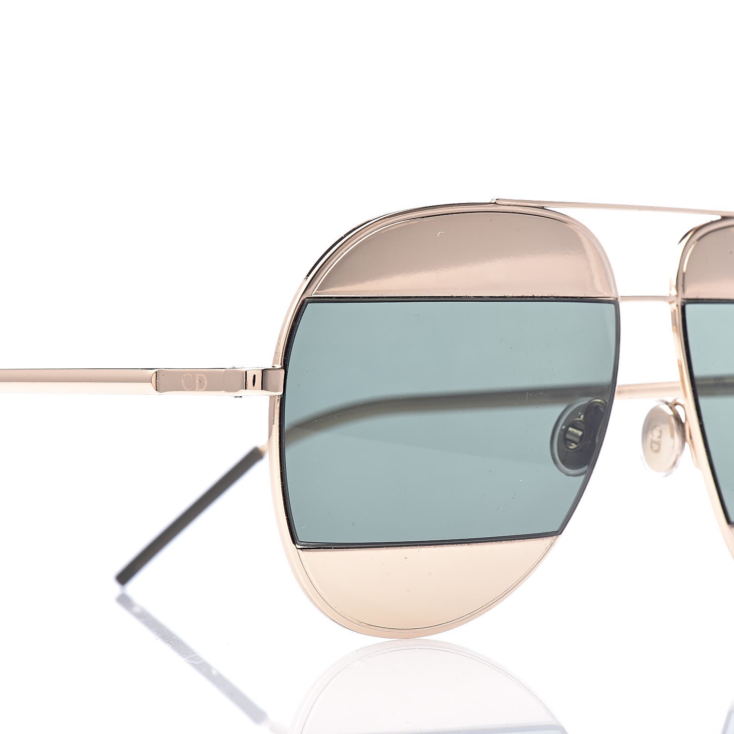 Christian Dior Split 1 Aviator Sunglasses Gold Silver 7 of 7