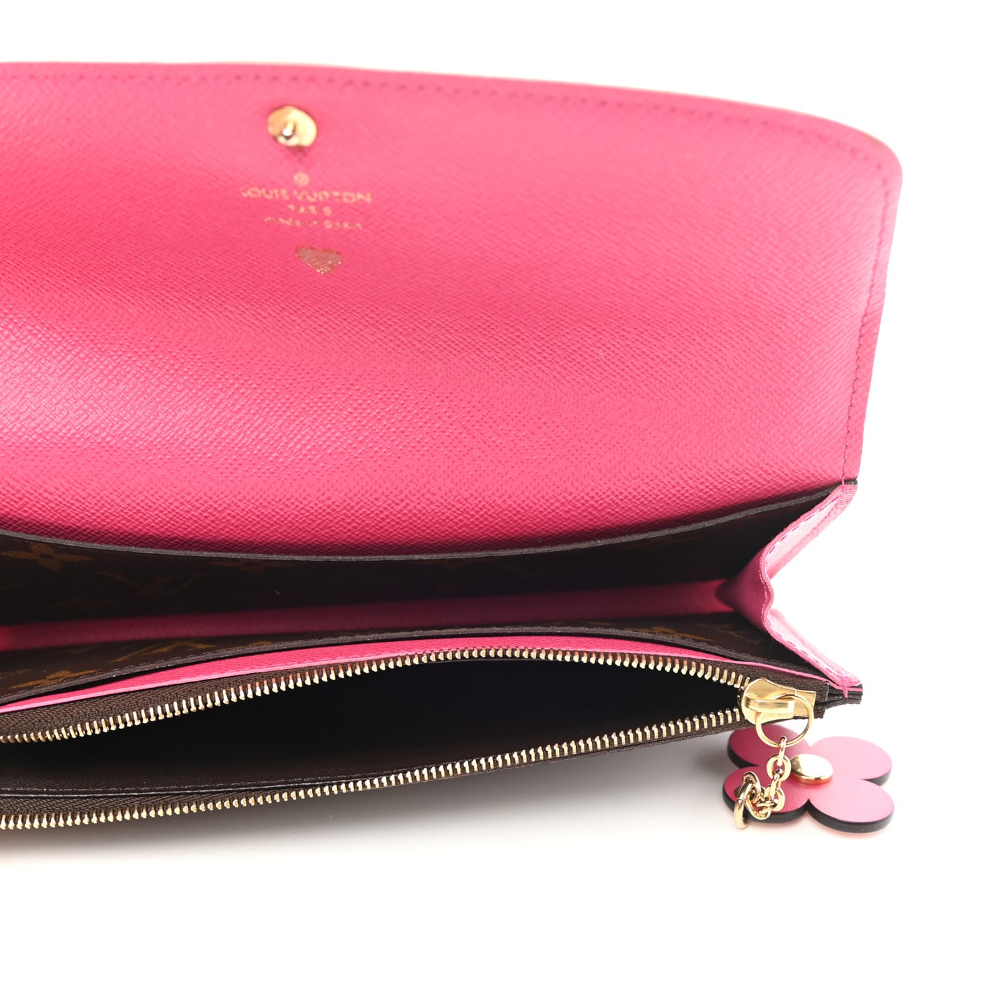 Monogram Bloom Flower Emilie Wallet Fuchsia