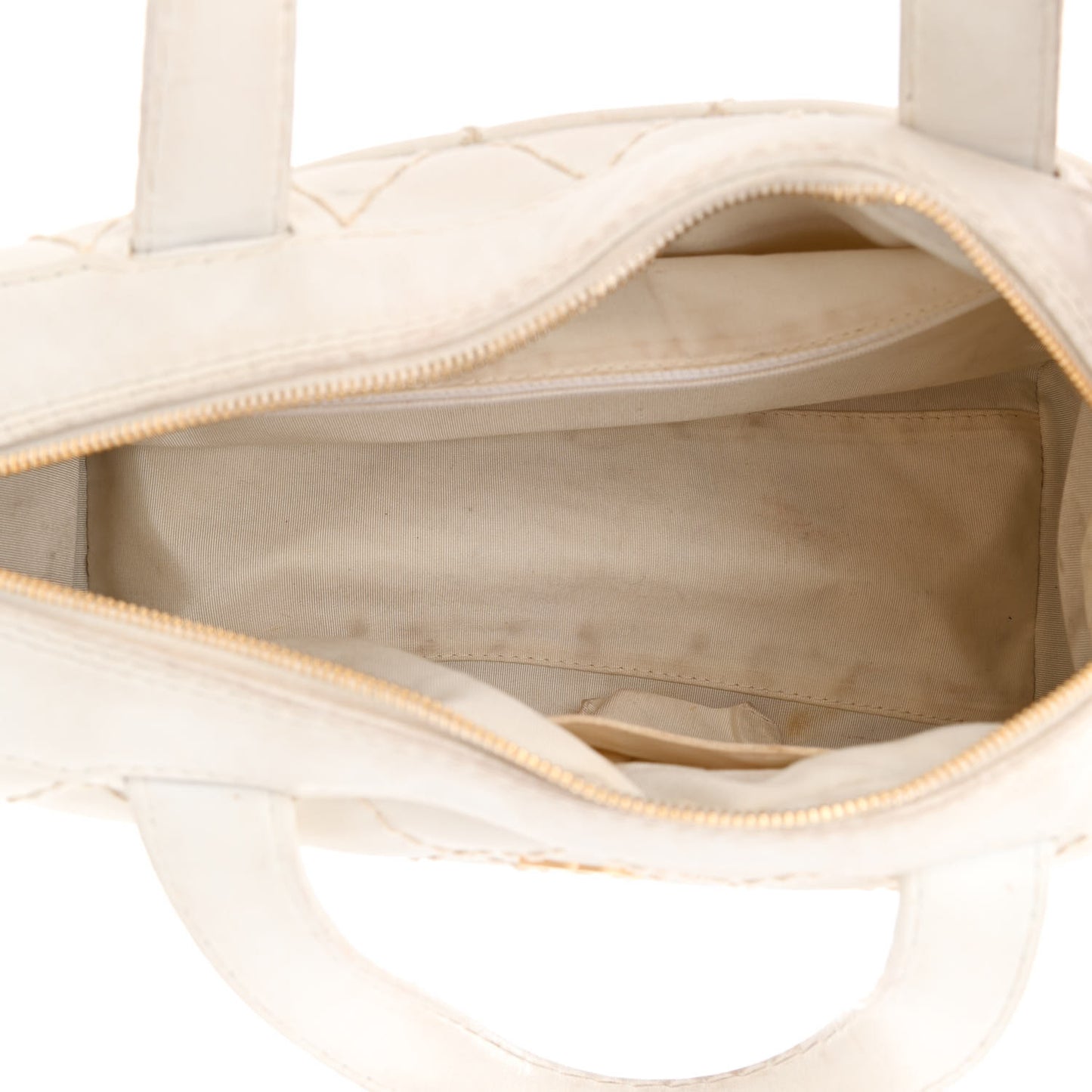 Calfskin Wild Stitch Top Handle Bag White