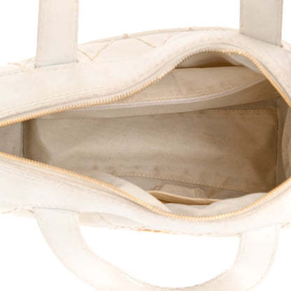 Chanel Calfskin Wild Stitch Top Handle Bag White 4 of 19