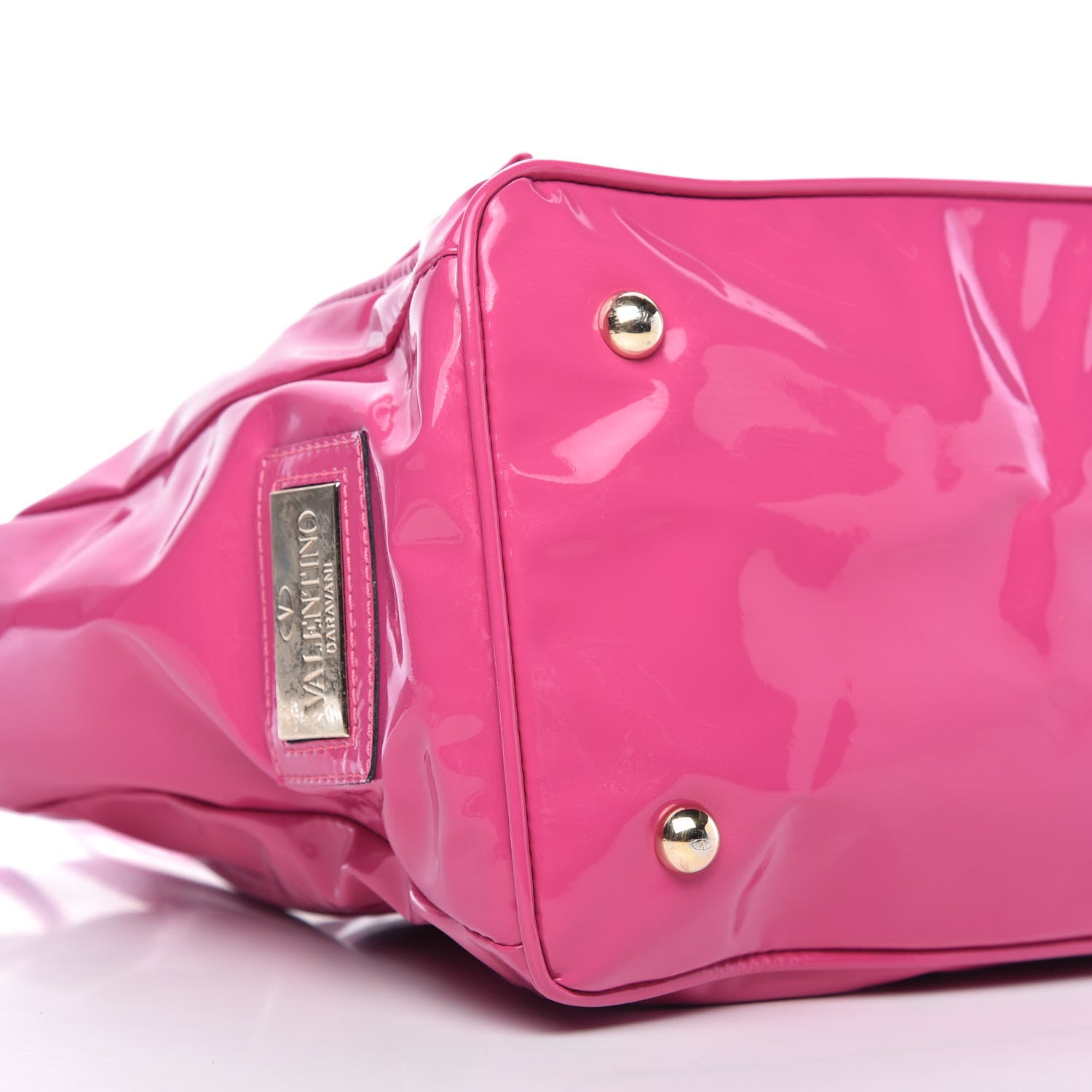 Valentino Garavani Patent Lacca Bow Tote Pop Fuxia 6 of 12
