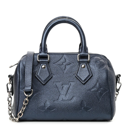 Louis Vuitton Metallic Empreinte Monogram Giant Speedy Bandouliere 20 Navy Nacre 1 of 9