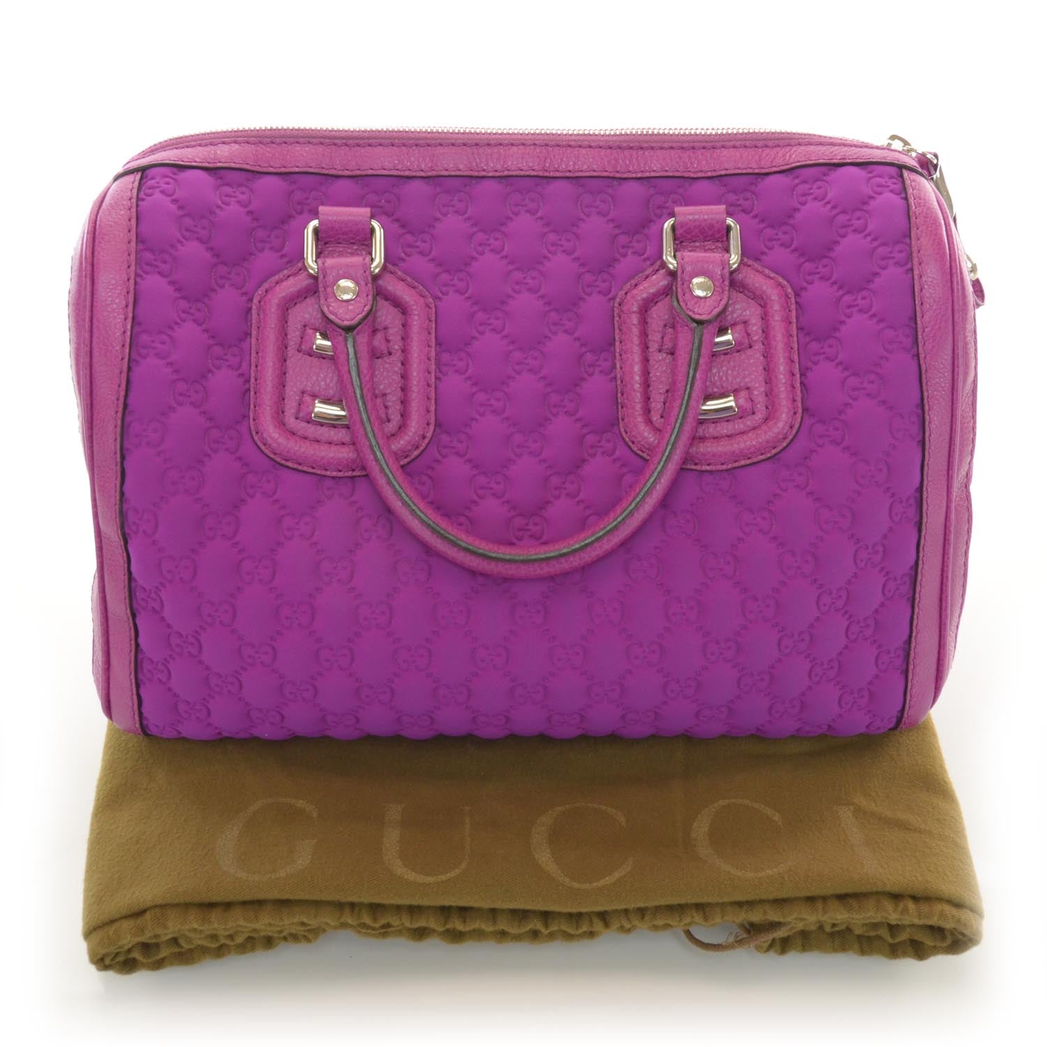 Gucci Guccissima Neoprene Techno Tag Medium Boston Magenta 3 of 7
