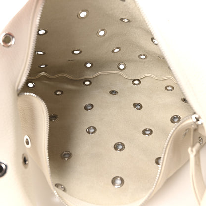 Khaite Pebbled Calfskin Grommet Medium Olivia Hobo Dark Ivory 5 of 9