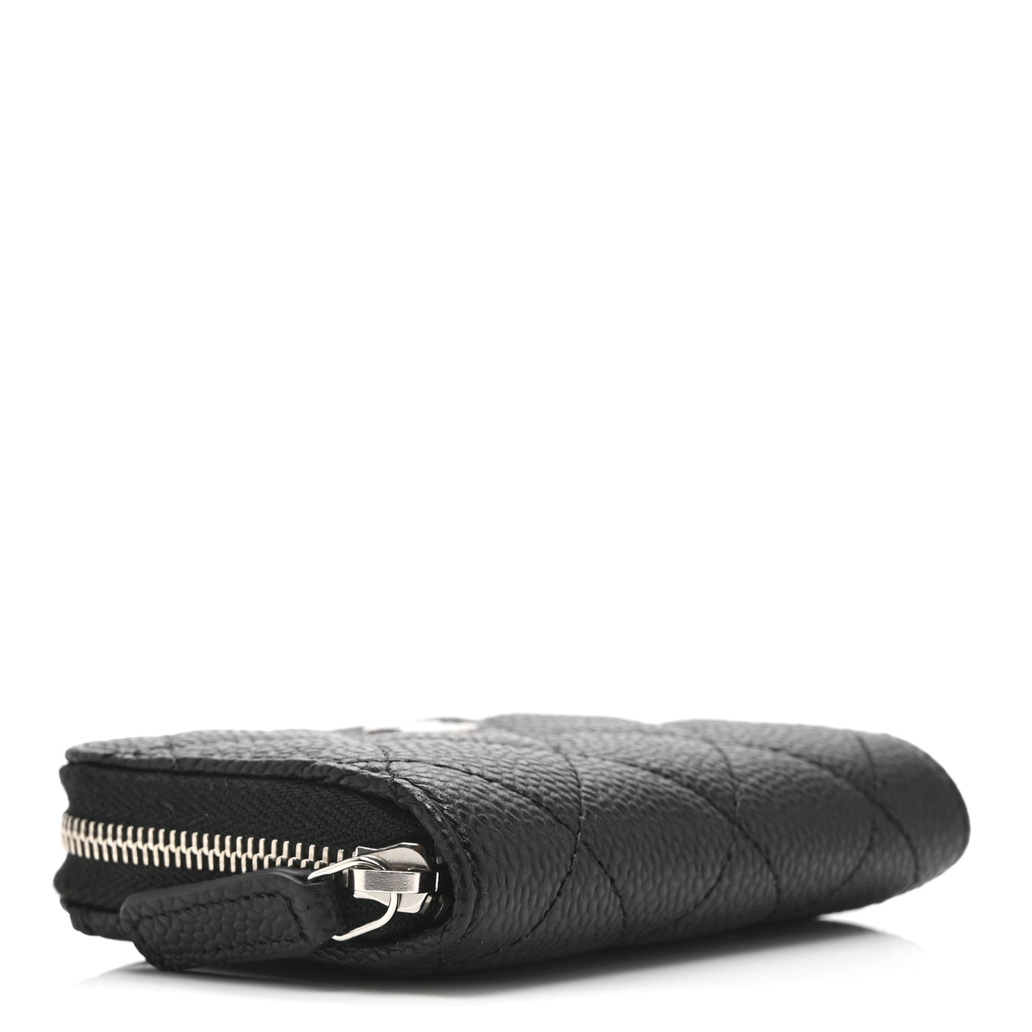 Caviar Quilted Zip Coin Purse Black