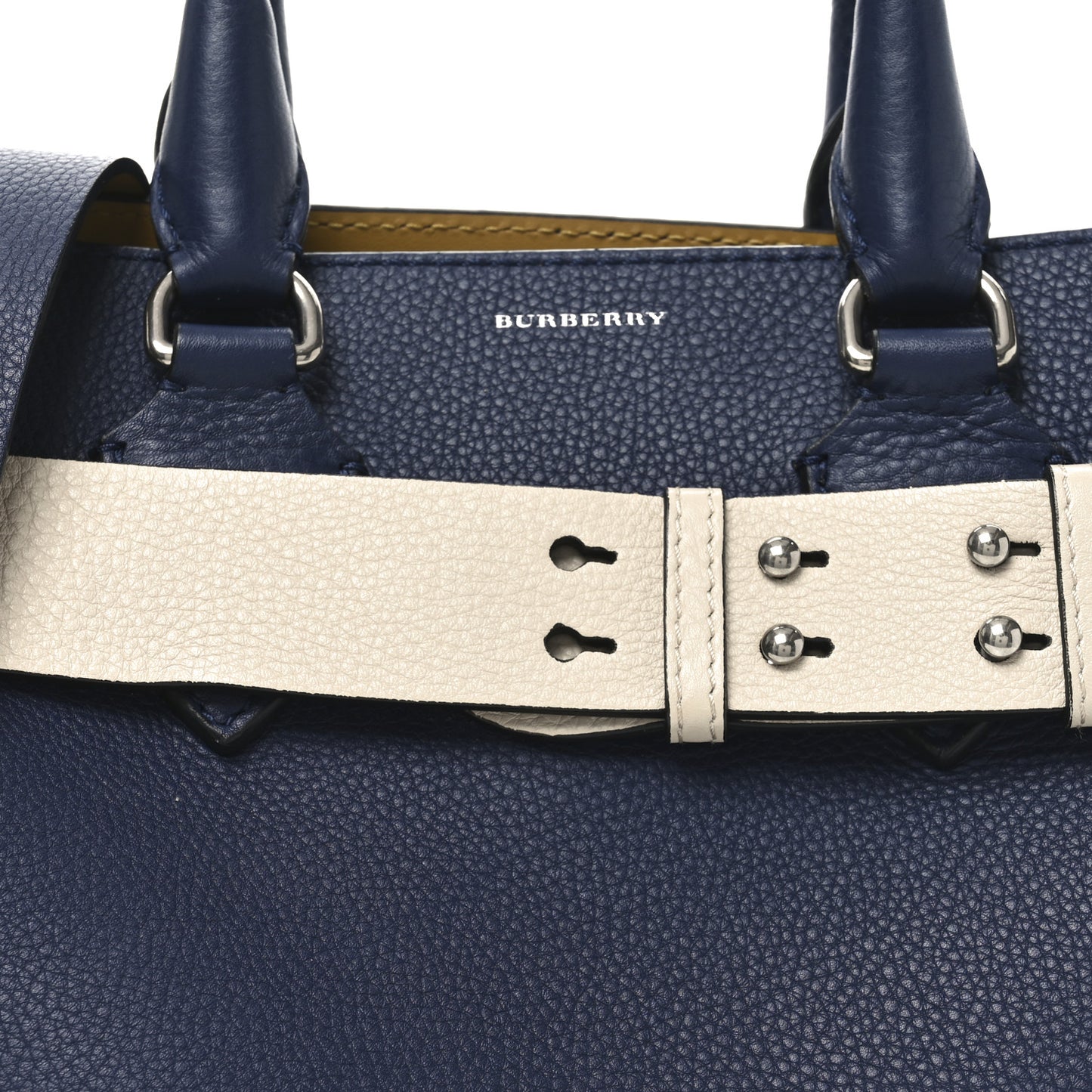 Soft Grain Calfskin Small Belt Bag Navy White