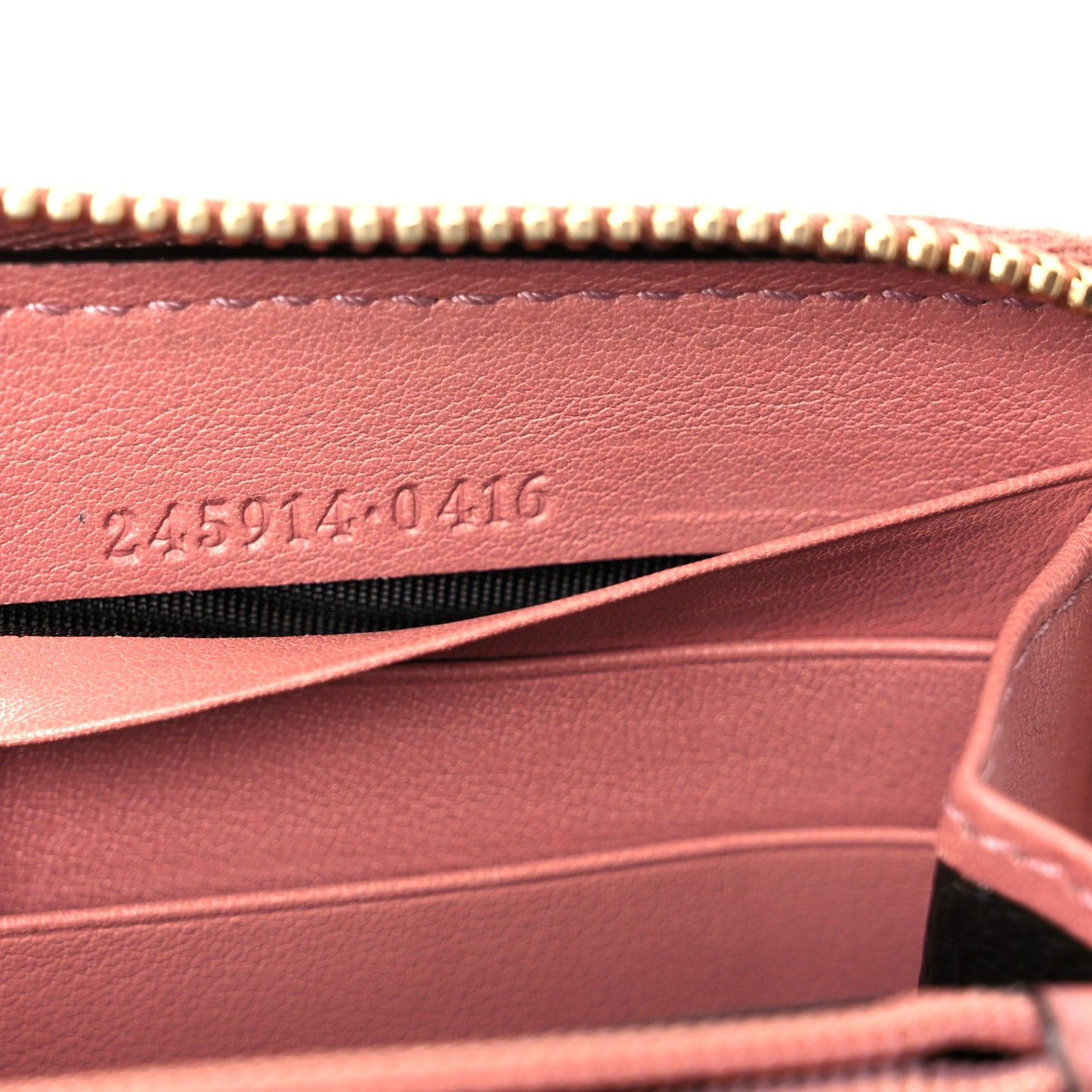 Monogram Heart Zip Around Wallet Wristlet Beige Pink