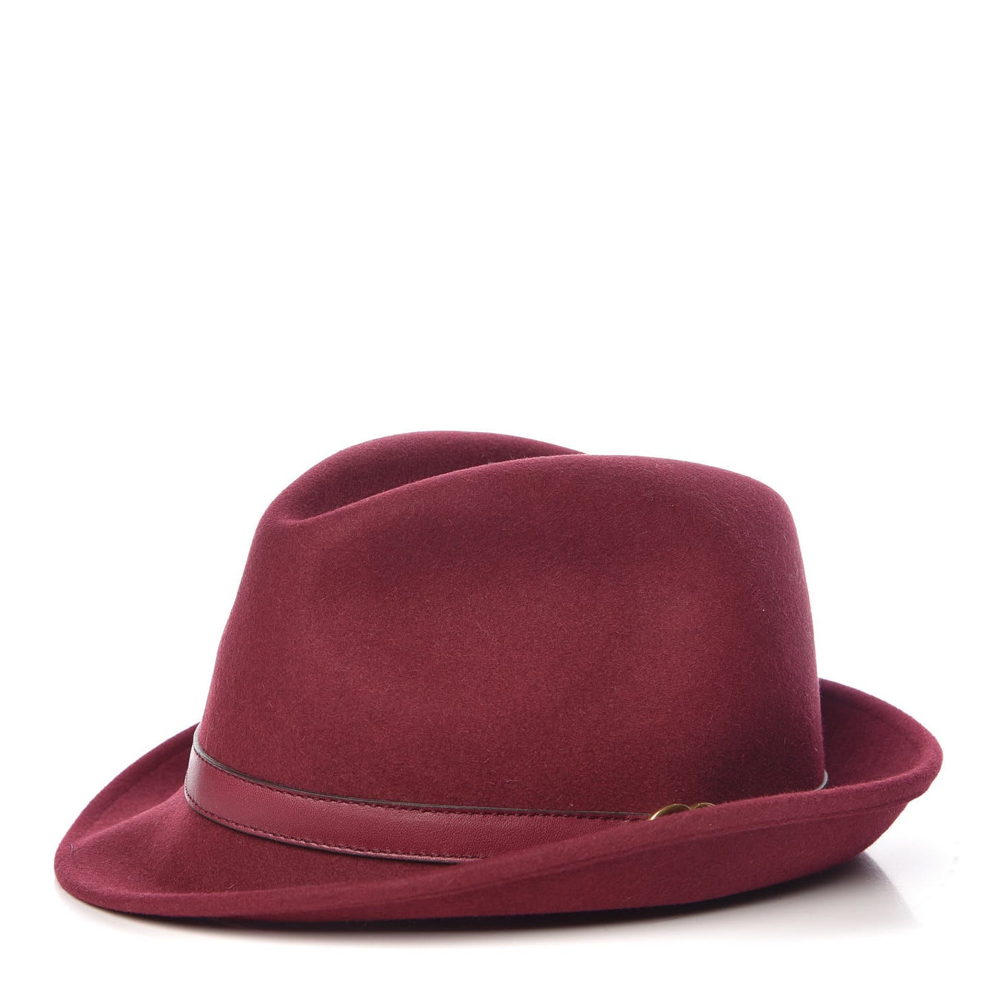 Felt Horsebit Fedora Hat S Burgundy