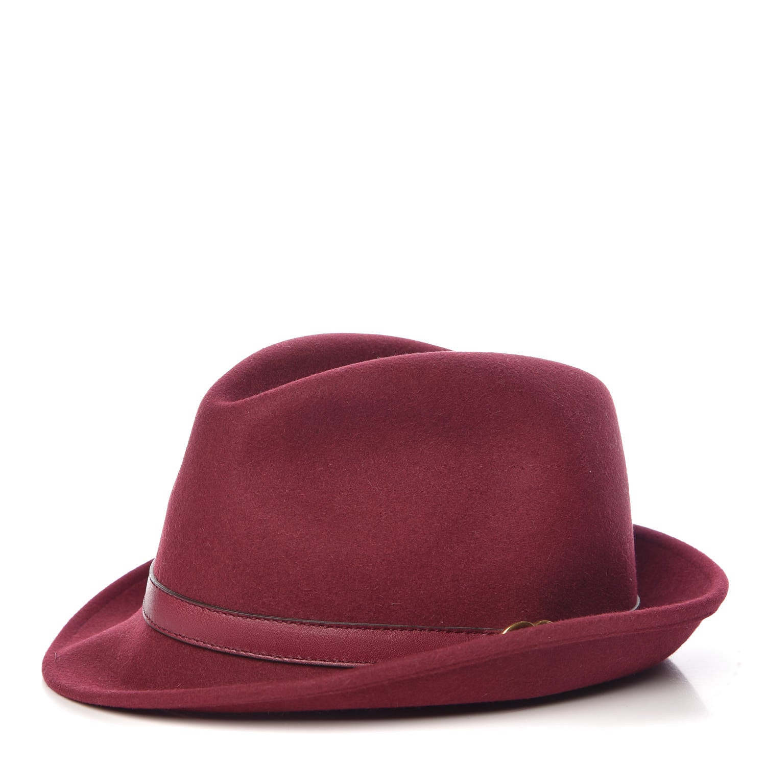Gucci Felt Horsebit Fedora Hat S Burgundy 1 of 9