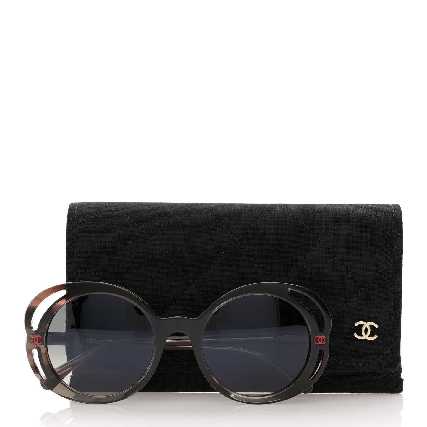Acetate Round Sunglasses 71572A Black Tortoise