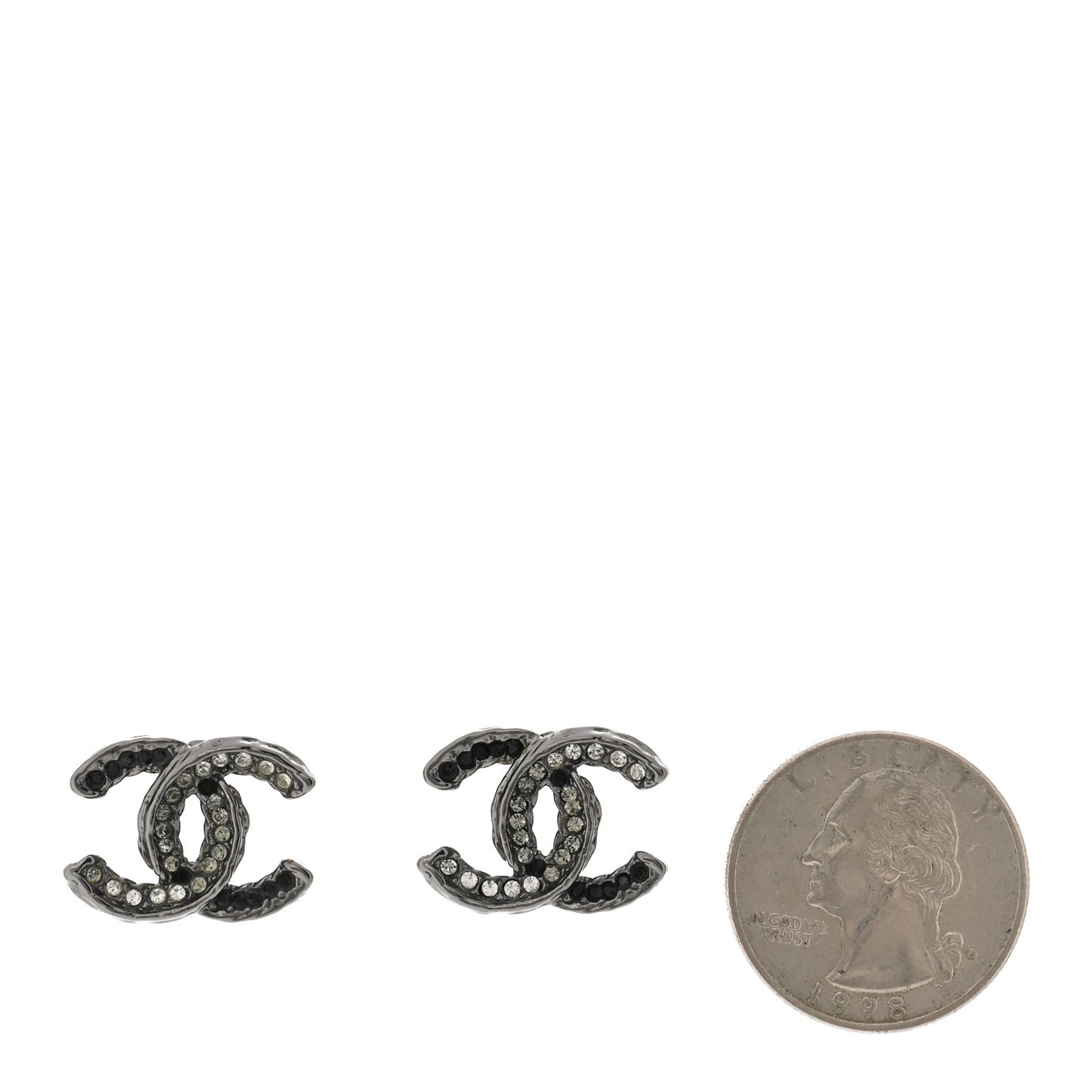 Ruthenium Crystal CC Earrings Black