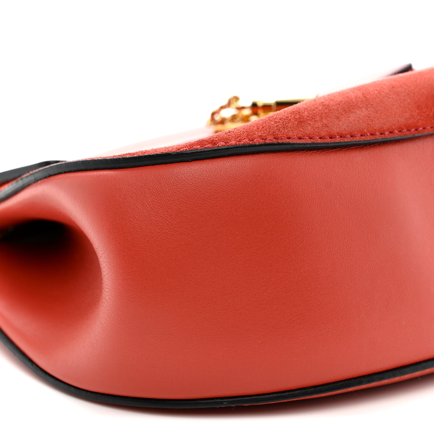 Chloe Suede Smooth Calfskin Drew Shoulder Bag Poppy 9 of 13