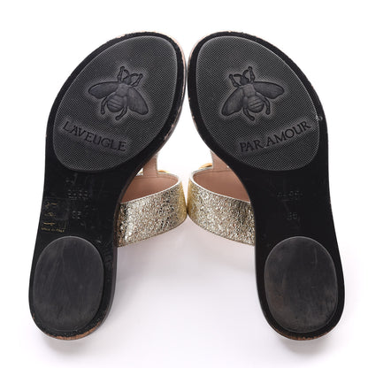 Gucci Nappa Silk Galassia GG Marmont Thong Flat Sandals 35 Platino 5 of 8