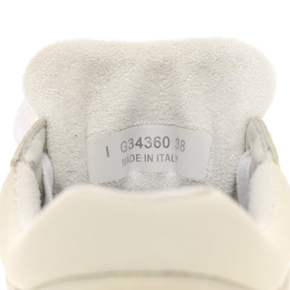 Chanel Suede Calfskin Fabric CC Sneakers 38 White 6 of 21