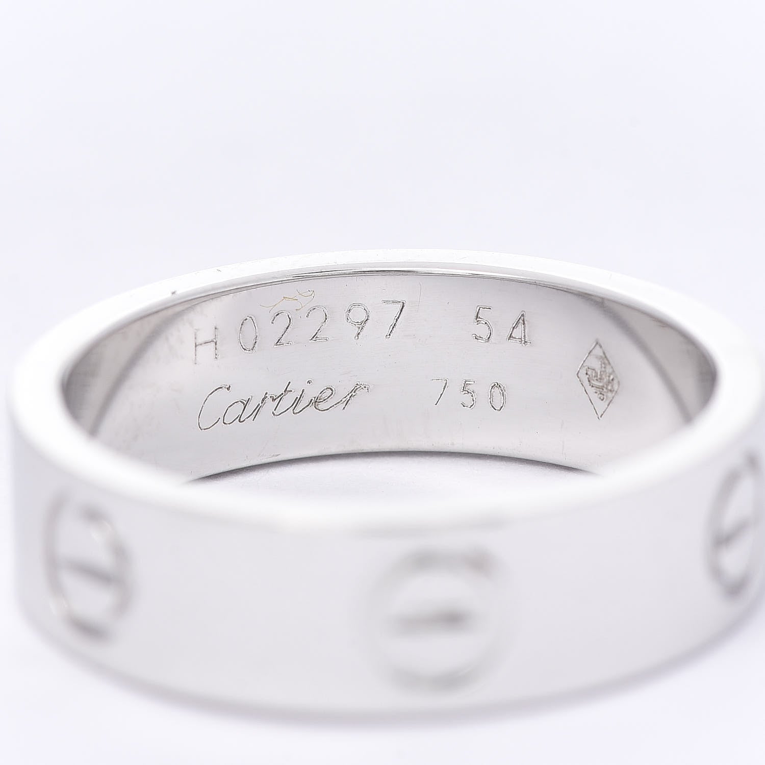 Cartier 18K White Gold 5.5mm LOVE Ring 54 6.75 4 of 4