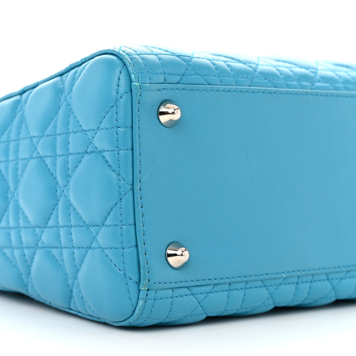Lambskin Cannage Large Lady Dior Turquoise