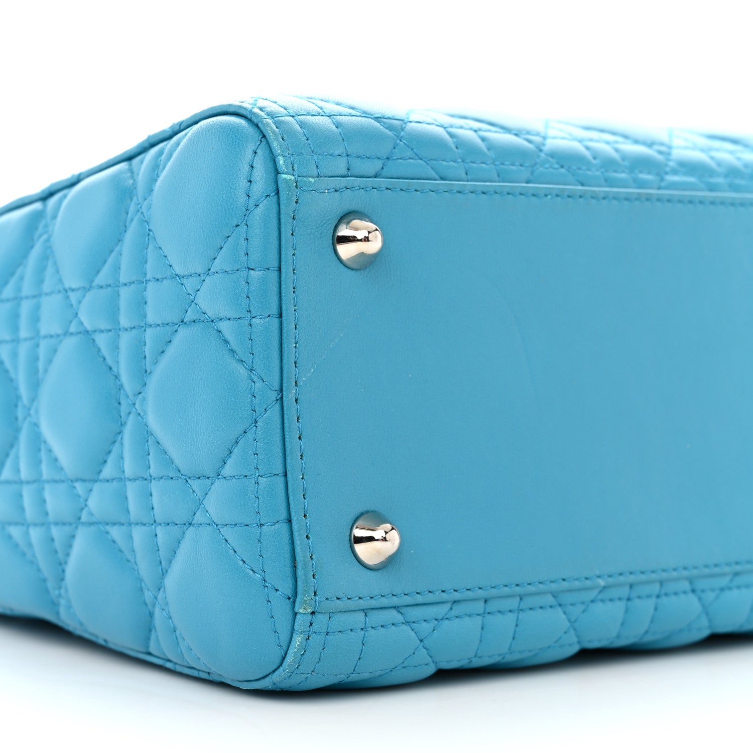 Christian Dior Lambskin Cannage Large Lady Dior Turquoise 9 of 21