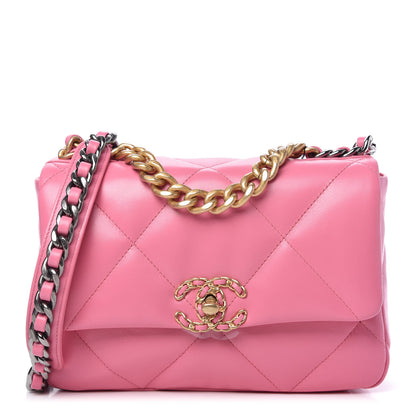 Chanel Lambskin Quilted Medium Chanel 19 Flap Pink 1 of 11