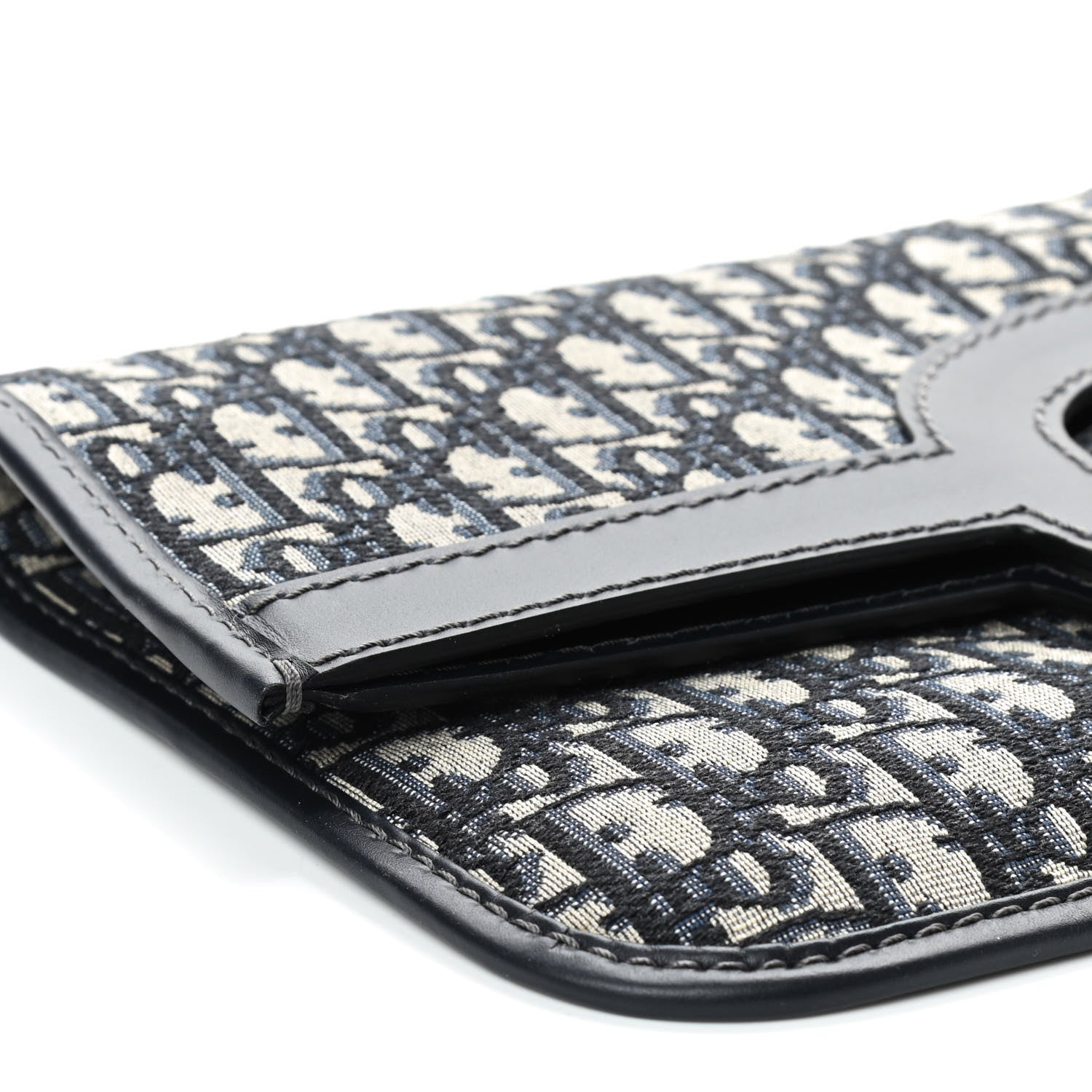 Christian Dior Oblique Fold Over Clutch Blue 7 of 10