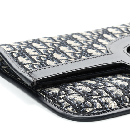 Christian Dior Oblique Fold Over Clutch Blue 7 of 10
