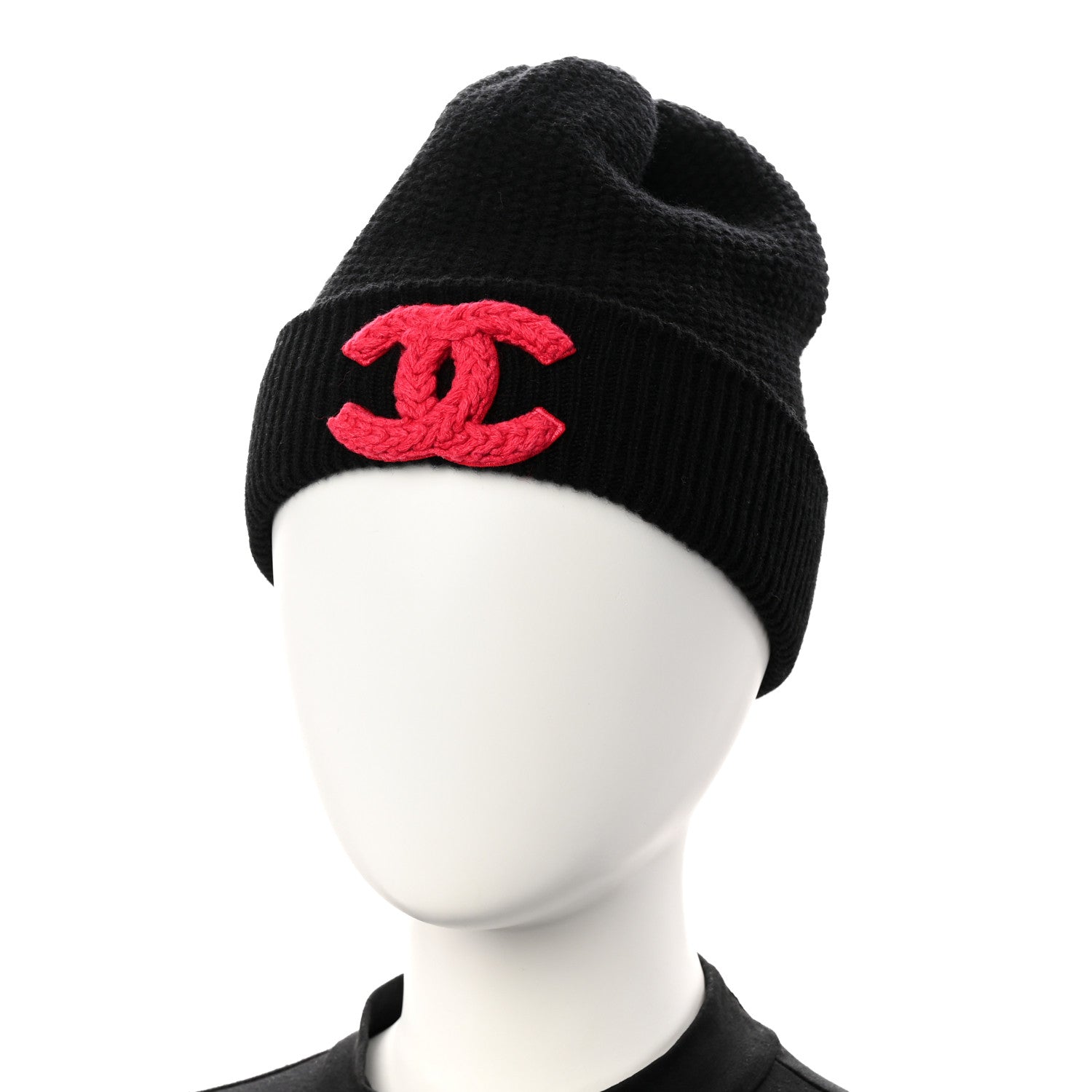 Chanel Cashmere CC Beanie Hat Black Pink 1877386 – FASHIONPHILE