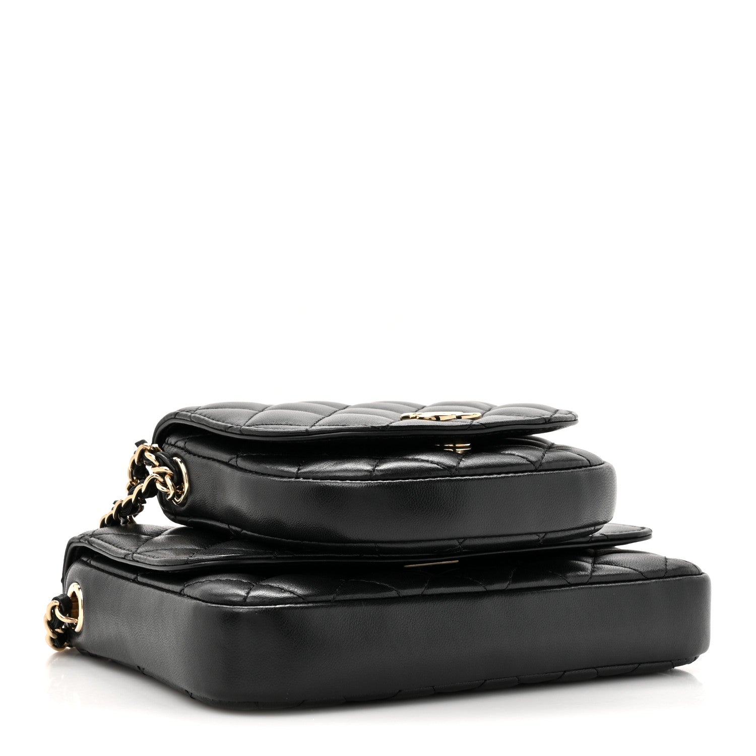 Chanel Lambskin Quilted Side Packs Black 5 of 16