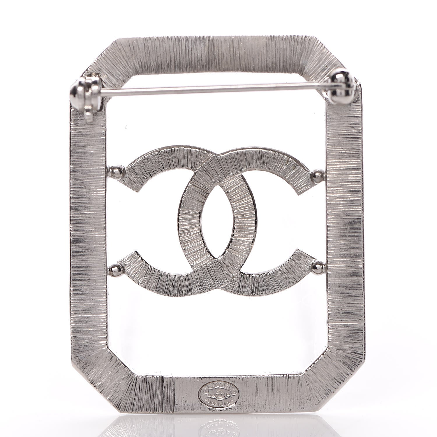 Chanel Crystal CC Brooch Silver 3 of 5