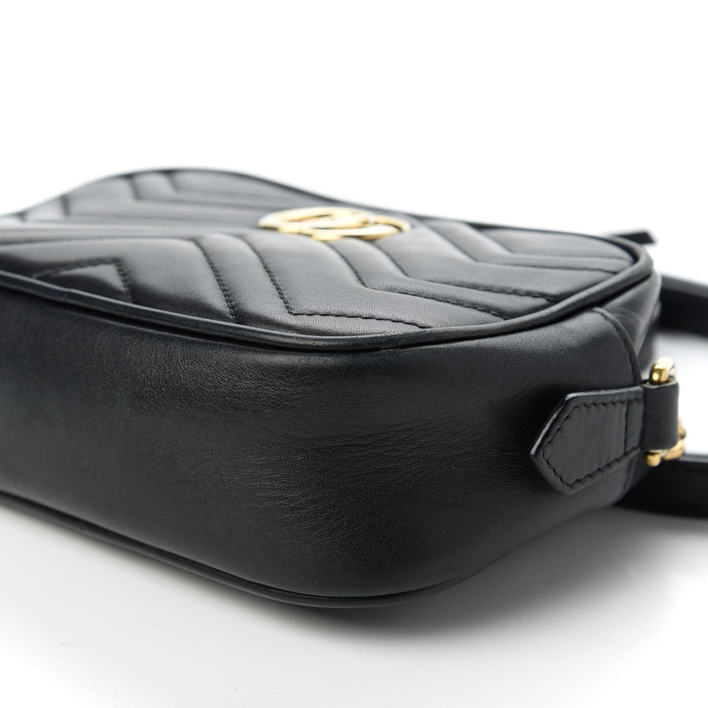 Calfskin Matelasse Mini GG Marmont Chain Shoulder Bag Black