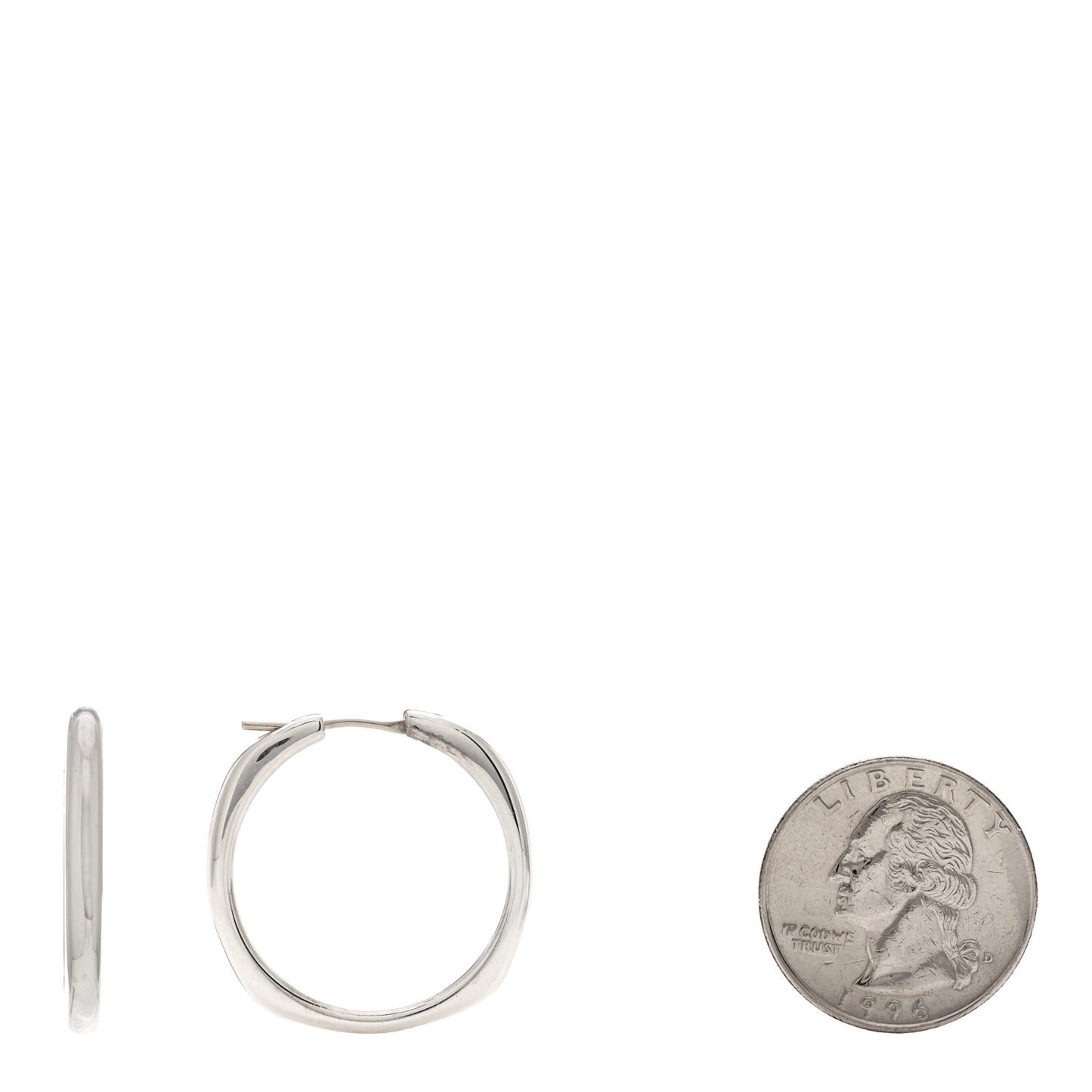 Sterling Silver Square Cushion Hoop Earrings