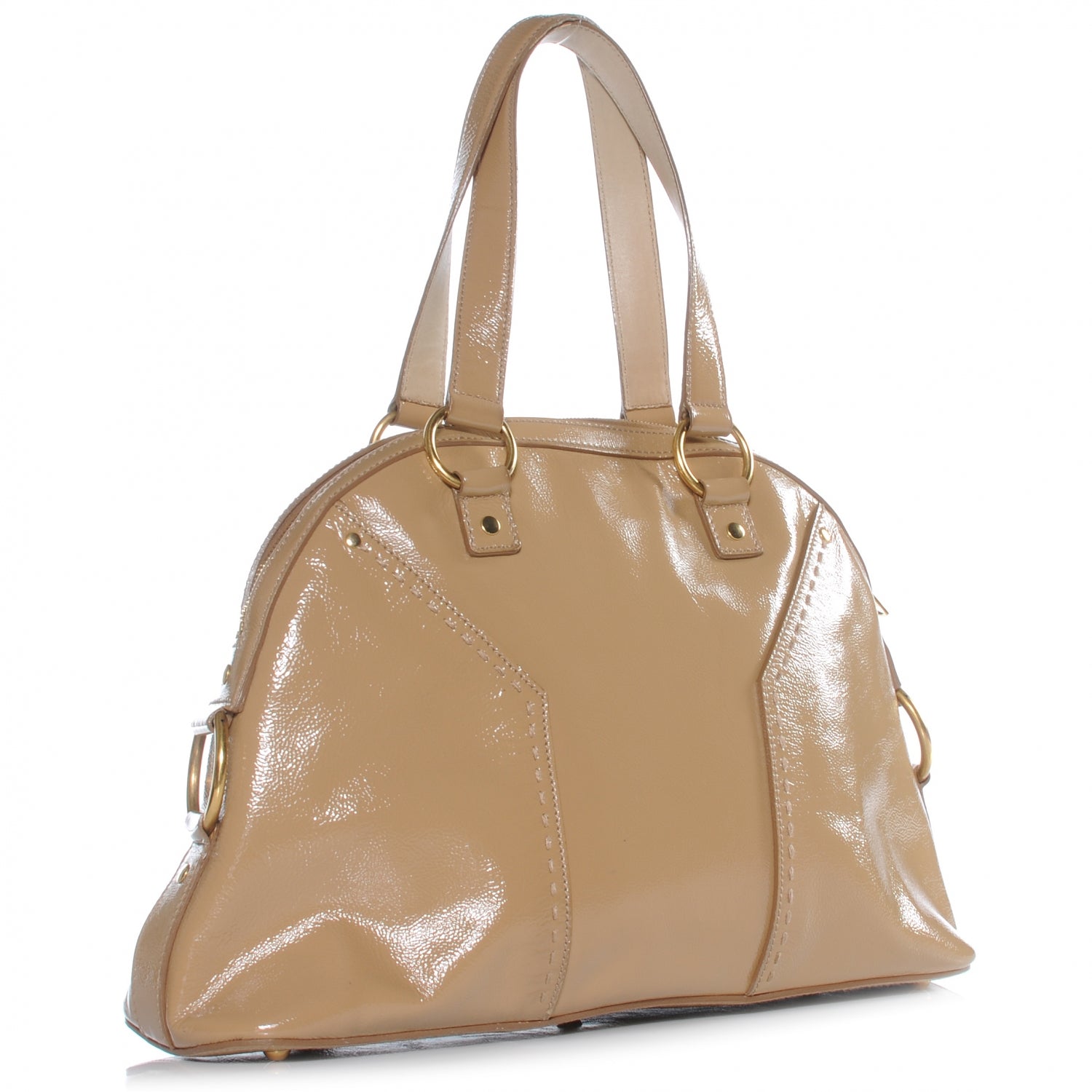 Saint Laurent Patent Large Muse Nude 3 of 7