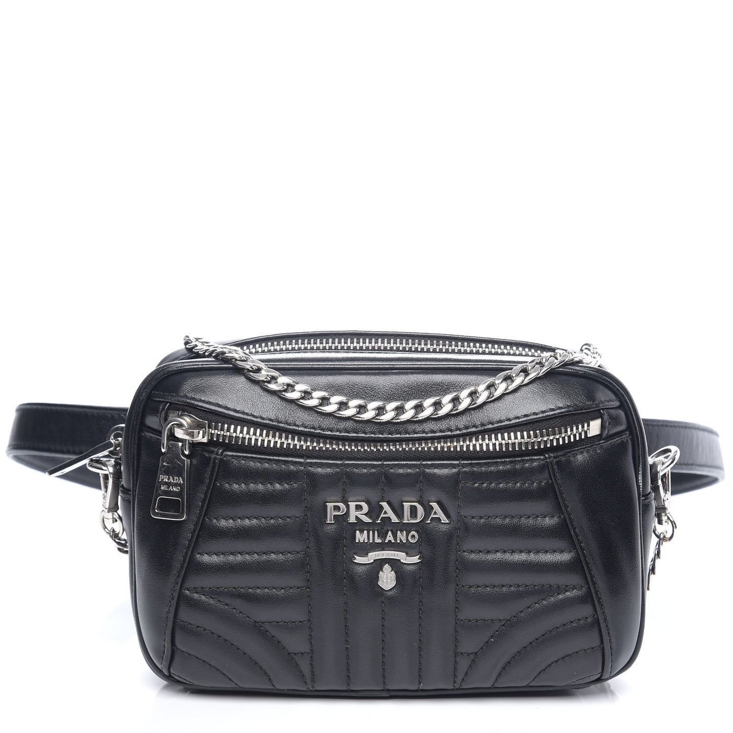 Soft Calfskin Impunture Diagramme Belt Bag Black