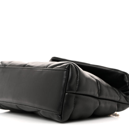 Saint Laurent Lambskin Quilted Toy Loulou Puffer Monogram Chain Satchel Black 10 of 12