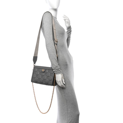 Gucci Calfskin GG Matelasse Small Slim Chain Shoulder Bag Dusty Grey Natural 2 of 10