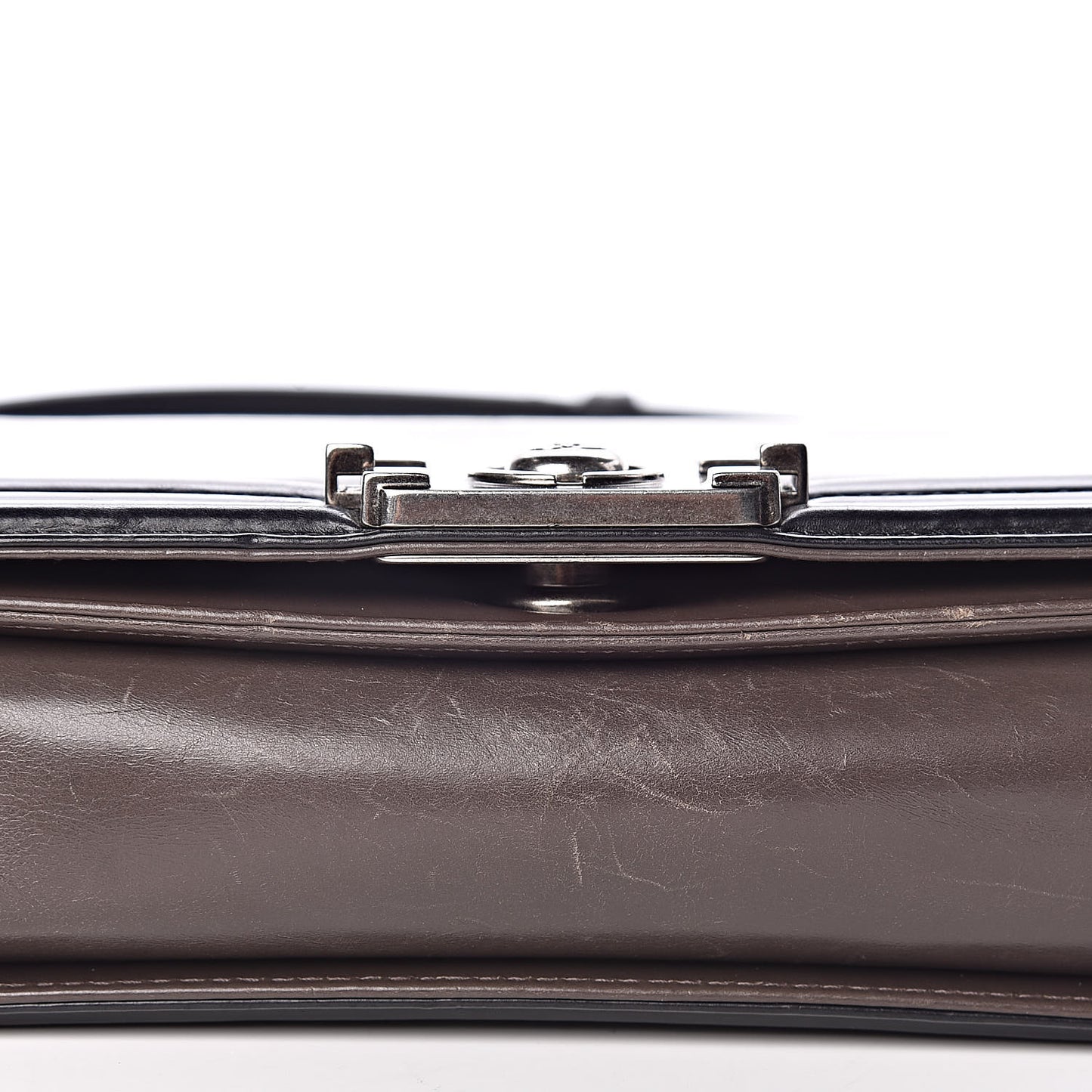 Glazed Calfskin Medium Boy Flap Grey