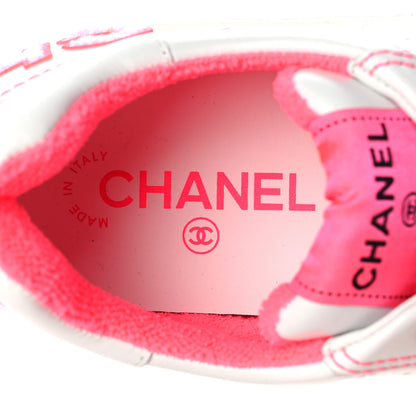 Chanel Calfskin Womens Logo Sneakers 40 Fuchsia White 8 of 10