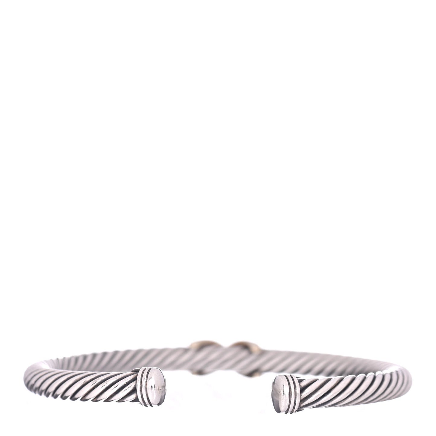 Sterling Silver 14K Yellow Gold 5mm X Station Cable Bracelet